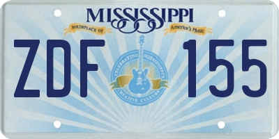 MS license plate ZDF155