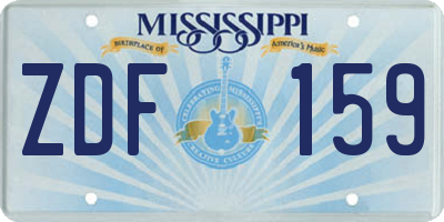 MS license plate ZDF159