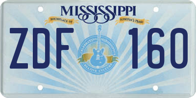 MS license plate ZDF160