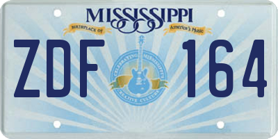 MS license plate ZDF164