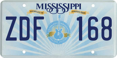 MS license plate ZDF168