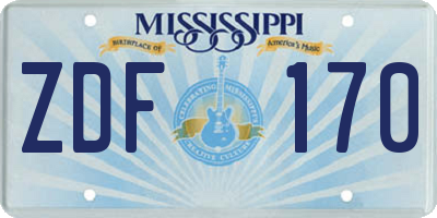 MS license plate ZDF170