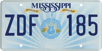 MS license plate ZDF185