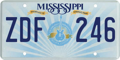 MS license plate ZDF246
