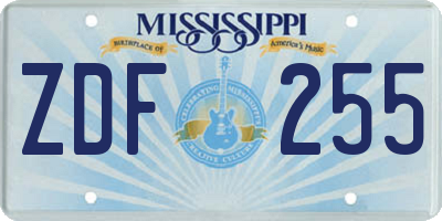 MS license plate ZDF255