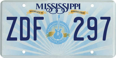 MS license plate ZDF297