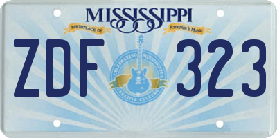 MS license plate ZDF323