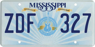 MS license plate ZDF327