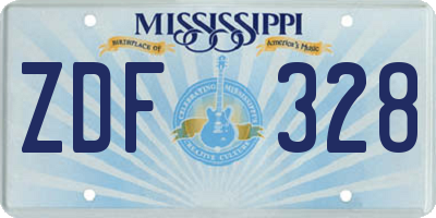 MS license plate ZDF328
