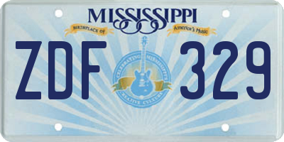 MS license plate ZDF329