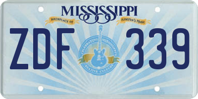 MS license plate ZDF339