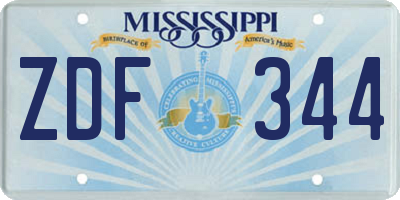MS license plate ZDF344