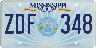 MS license plate ZDF348