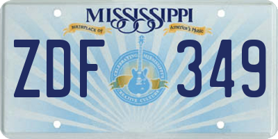 MS license plate ZDF349