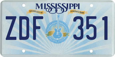 MS license plate ZDF351