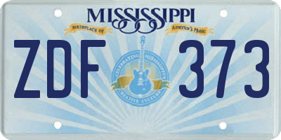 MS license plate ZDF373