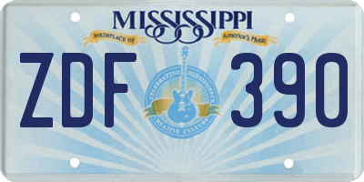 MS license plate ZDF390