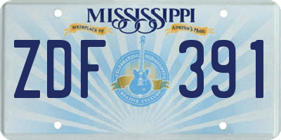 MS license plate ZDF391