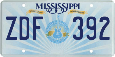 MS license plate ZDF392