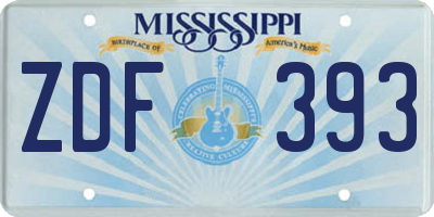 MS license plate ZDF393
