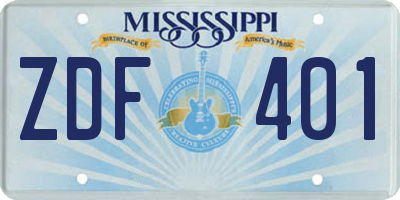 MS license plate ZDF401