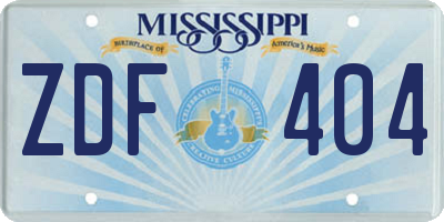 MS license plate ZDF404