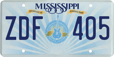 MS license plate ZDF405