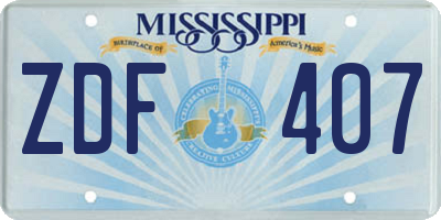MS license plate ZDF407