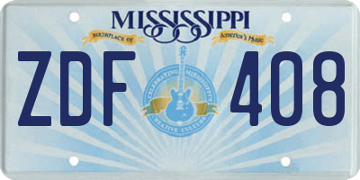 MS license plate ZDF408
