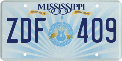 MS license plate ZDF409