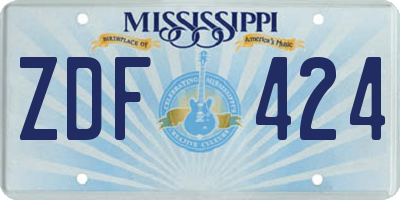 MS license plate ZDF424