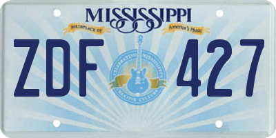 MS license plate ZDF427