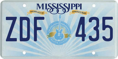 MS license plate ZDF435
