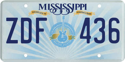 MS license plate ZDF436