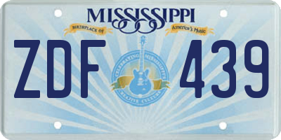 MS license plate ZDF439