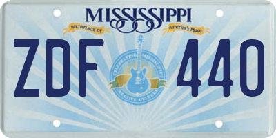 MS license plate ZDF440