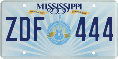 MS license plate ZDF444