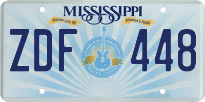 MS license plate ZDF448