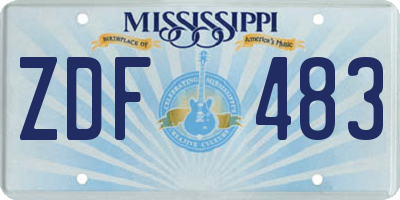 MS license plate ZDF483