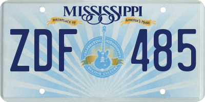 MS license plate ZDF485