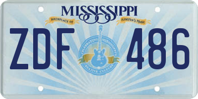 MS license plate ZDF486