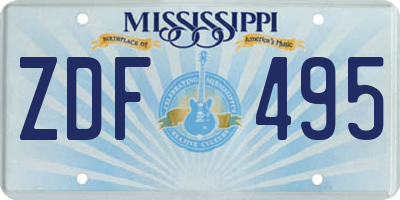 MS license plate ZDF495
