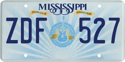 MS license plate ZDF527