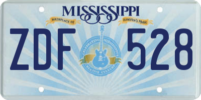MS license plate ZDF528