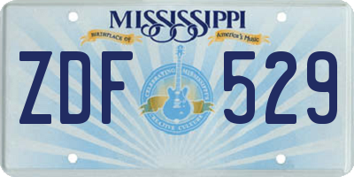 MS license plate ZDF529