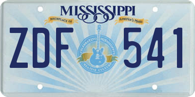 MS license plate ZDF541