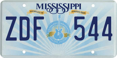 MS license plate ZDF544