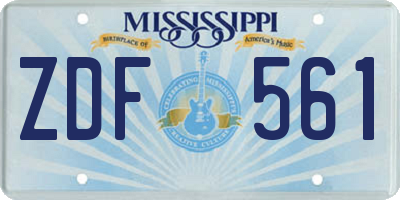 MS license plate ZDF561
