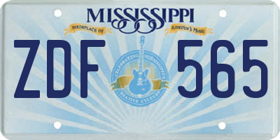 MS license plate ZDF565