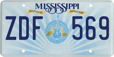 MS license plate ZDF569